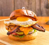 Burger witha. fried egg